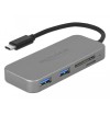 Hub USB 3.0 a 2 porte e lettore di schede a 3 slot con connessione USB Type-C