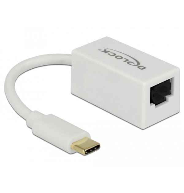 Adattatore compatto USB Type-C - 1x Gigabit LAN 10/100/1000 Mbps bianco